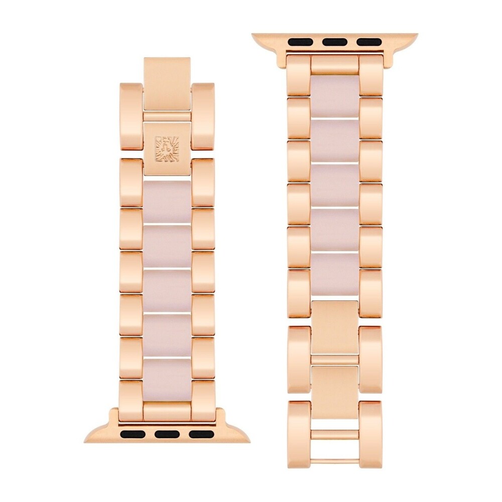 Anne Klein Women's Iridescent Acetate Rose Gold-Tone Alloy Metal Link Bracelet